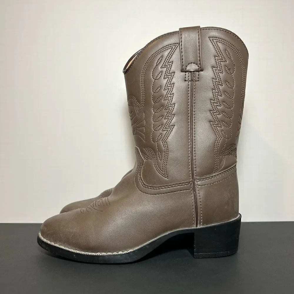 Kids DURANGO Dark Tan Distressed Leather Western Boots / Size 2D